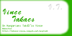vince takacs business card